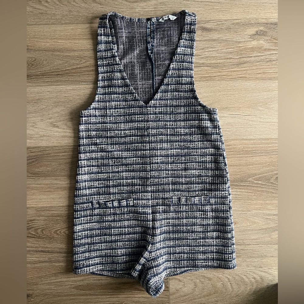 Purple and blue short jumpsuit